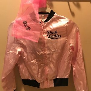 Pink lady jacket and scarf